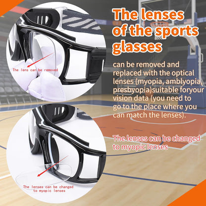 SooGree Sport Glasses for Men Women Basketball Football Sport Goggles Anti Fog Shock Collision Wearable Glasses