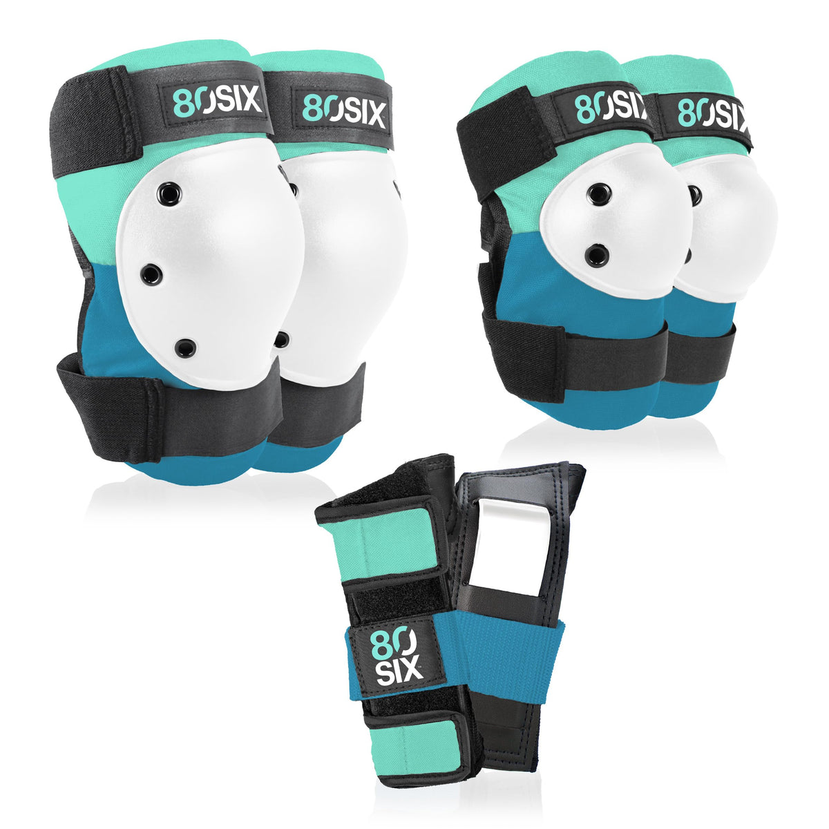 80SIX Multi-Sport Pad Set– Protective Gear for Skateboarding, Biking, Roller Skating, and Scooter