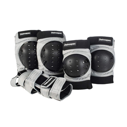 Retrospec Knee Pads, Elbow Pads & Wrist Guards for Men, Women & Kids - Protective Gear for Skateboarding, Roller Skate, Rollerblade, BMX & Scooter - Multi Sport Pad Set