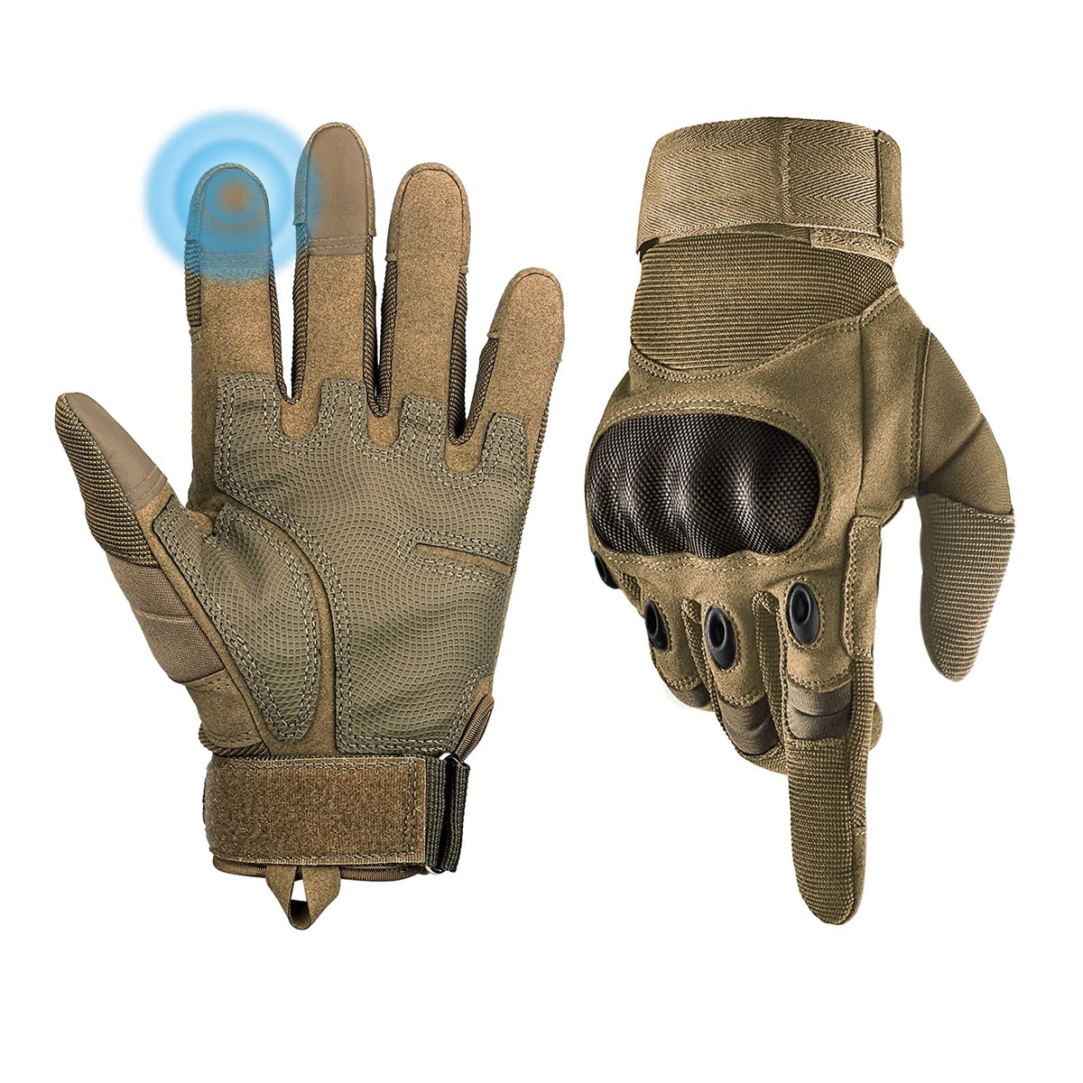 Tactical Gloves for Men, Shooting & Motorcycle Gloves with Hard Shell Knuckle Protection & Leather Palm for Airsoft Motorcycle Cycling Paintball Sports Climbing Training Hunting