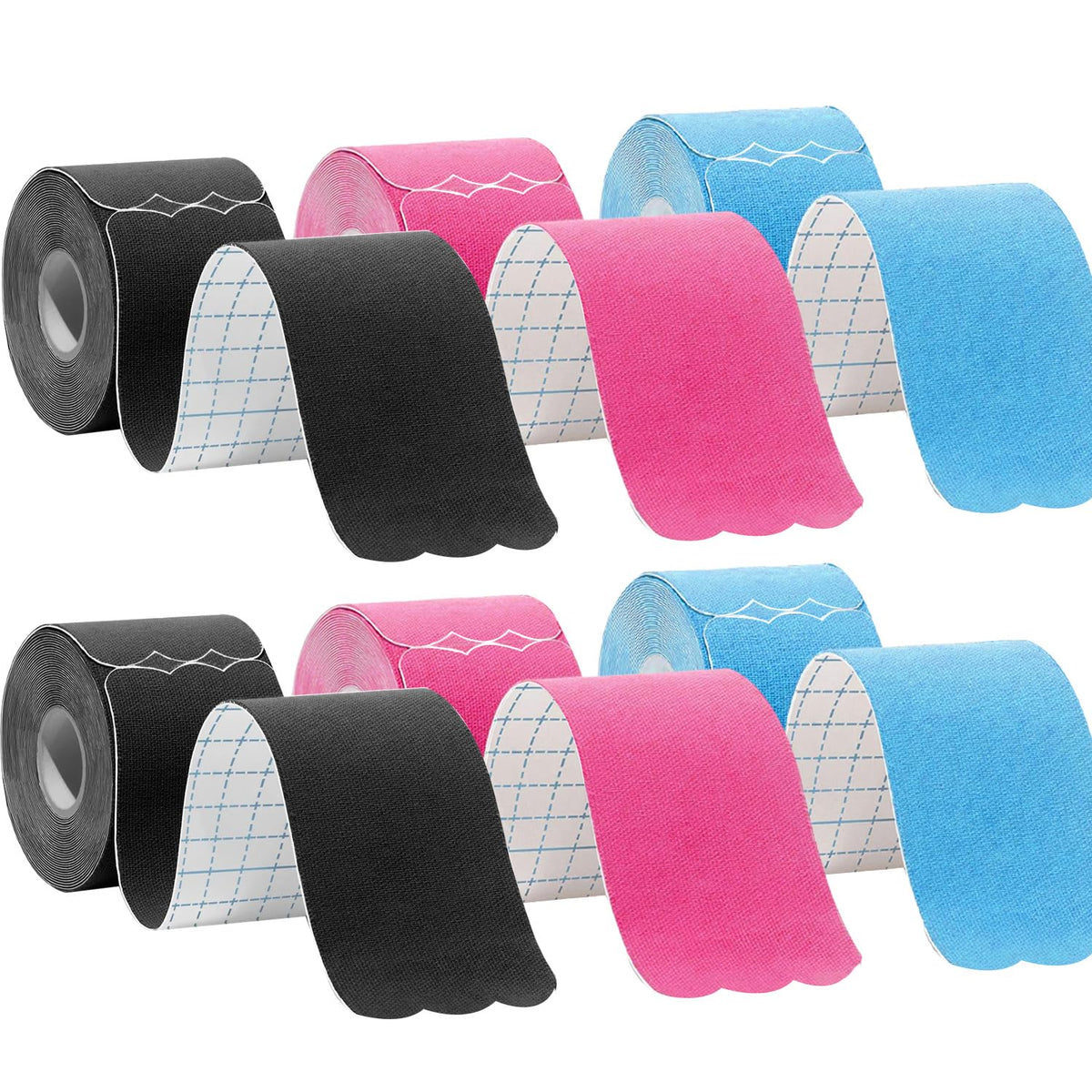 Kinesiology Tape Precut Strips Pro Athletic (3 Rolls,60 Strips) Original Cotton Waterproof Breathable Latex Free Tape for Muscle Pain Relief and Joint Support Elastic Sports Activities Tapes (Mix)