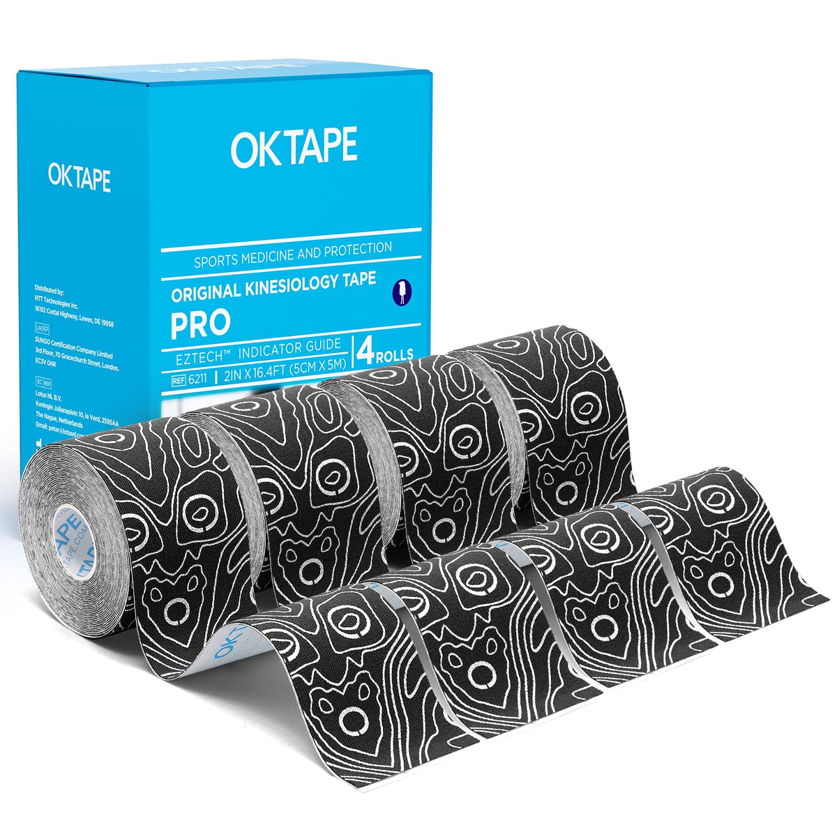 OK TAPE PRO Kinesiology Tape Uncut Roll Bulk, Elastic Physical Therapy Tape