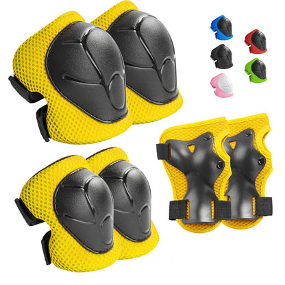 Wemfg Kids Protective Gear Set Knee Pads for Kids 3-14 Years Toddler Knee and Elbow Pads with Wrist Guards 3 in 1 for Skating Cycling Bike Rollerblading Scooter