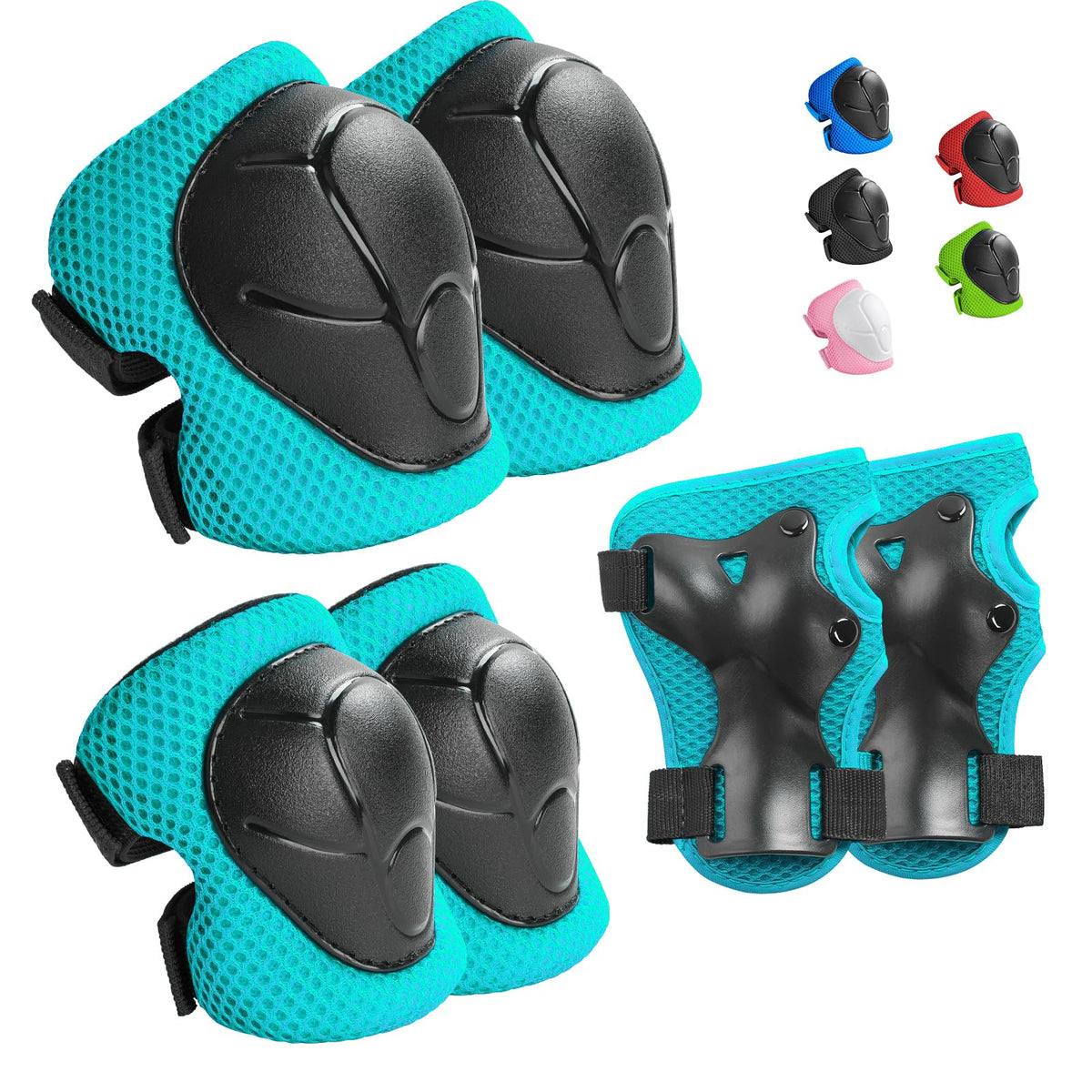 Wemfg Kids Protective Gear Set Knee Pads for Kids 3-14 Years Toddler Knee and Elbow Pads with Wrist Guards 3 in 1 for Skating Cycling Bike Rollerblading Scooter