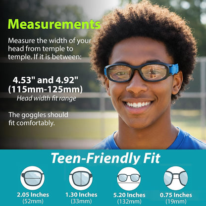 BLUE CUT Youth/Teen Sports Goggles for Basketball Soccer & Pickleball-Protective Eyewear for Boys&Girls