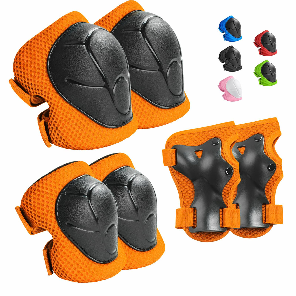 Wemfg Kids Protective Gear Set Knee Pads for Kids 3-14 Years Toddler Knee and Elbow Pads with Wrist Guards 3 in 1 for Skating Cycling Bike Rollerblading Scooter