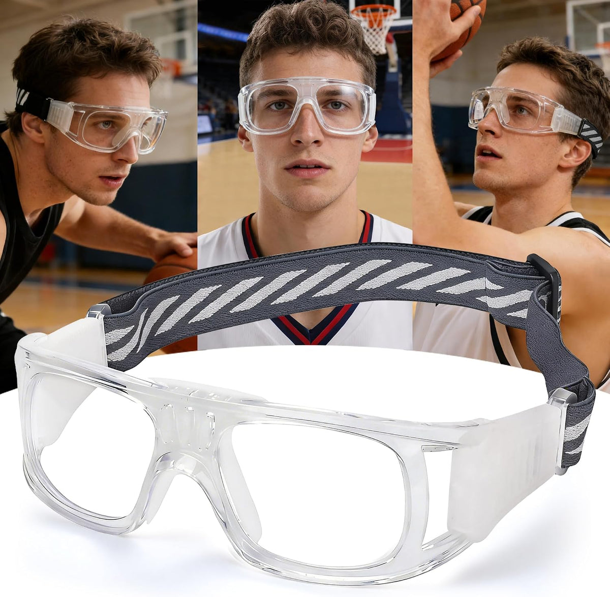 "N/A" Basketball Sports Goggles Men Racquetball Soccer Football Eyewear Protective Glasses Shock Collision Lens Replaceable