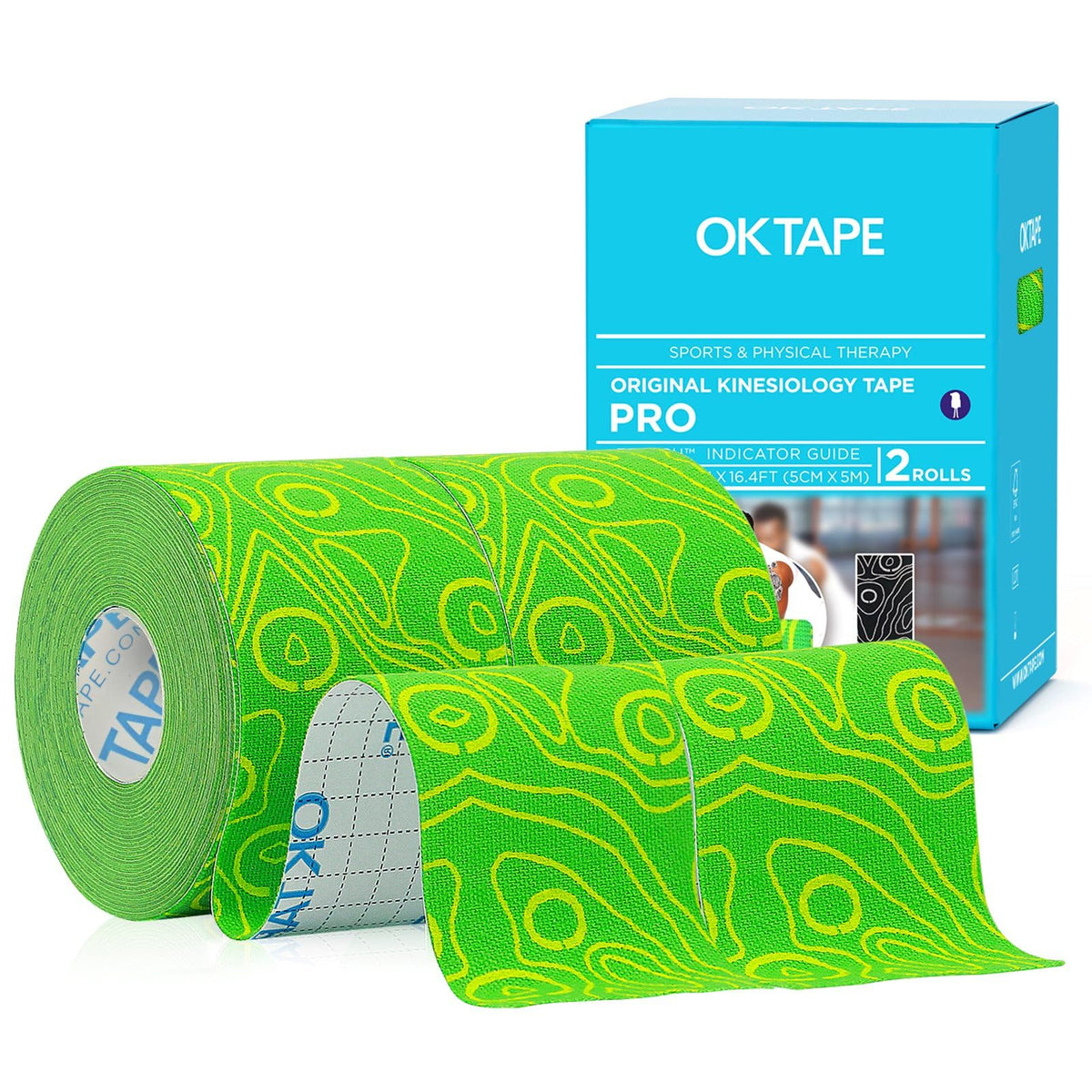 OK TAPE PRO Kinesiology Tape Uncut Roll Bulk, Elastic Physical Therapy Tape