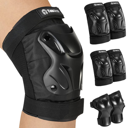 Tanden Skating Protective Gear Knee and Elbow Pads Wrist Guards for Roller Skating Skateboarding, Skate Pads Adult Knee Pads