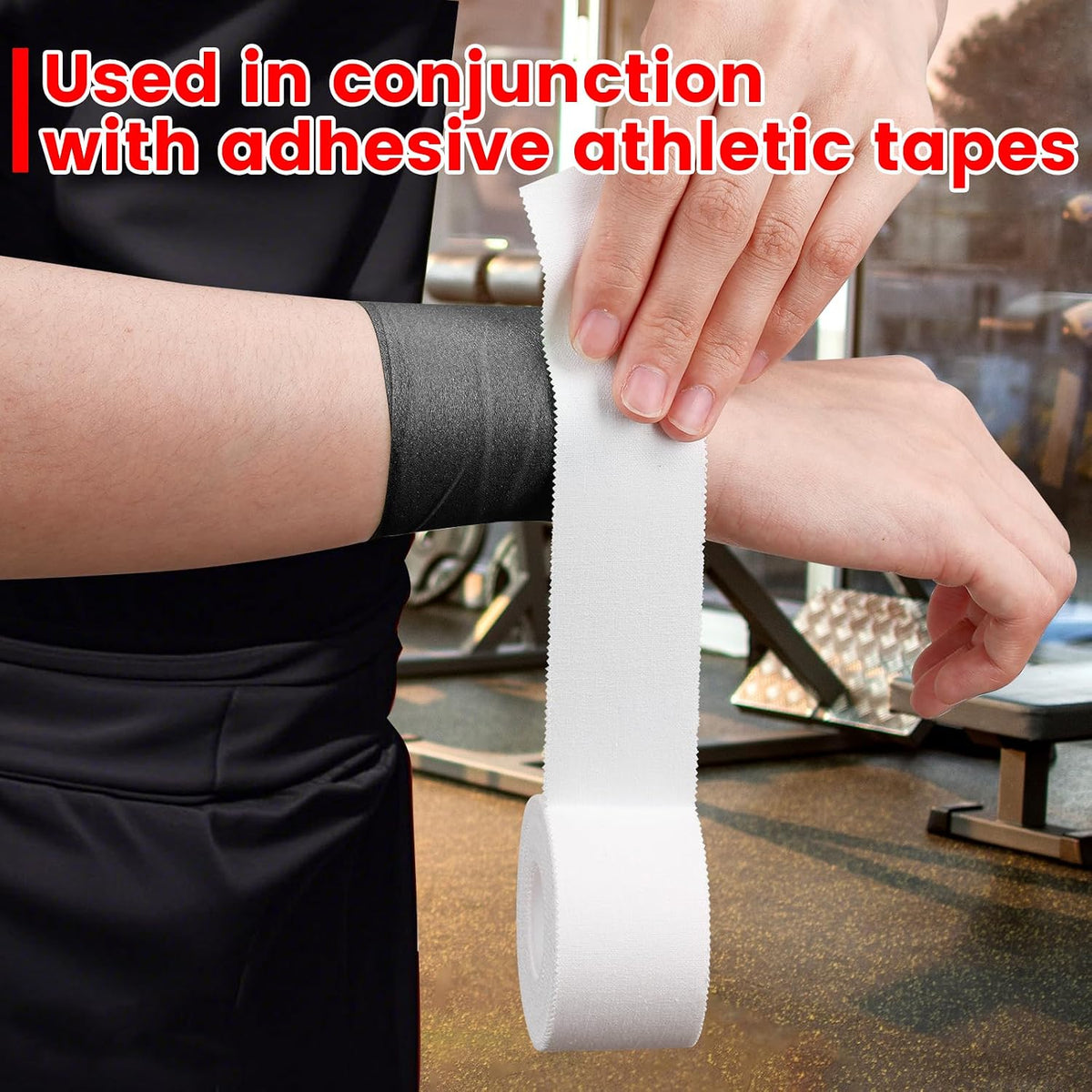27 Pack Black Pre Wrap Tape, 2.76 Inch x 11 Yards Prewrap Athletic Tape