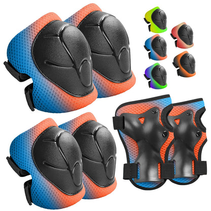 Wemfg Kids Protective Gear Set Knee Pads for Kids 3-14 Years Toddler Knee and Elbow Pads with Wrist Guards 3 in 1 for Skating Cycling Bike Rollerblading Scooter