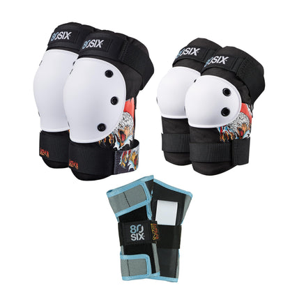 80SIX Multi-Sport Pad Set– Protective Gear for Skateboarding, Biking, Roller Skating, and Scooter
