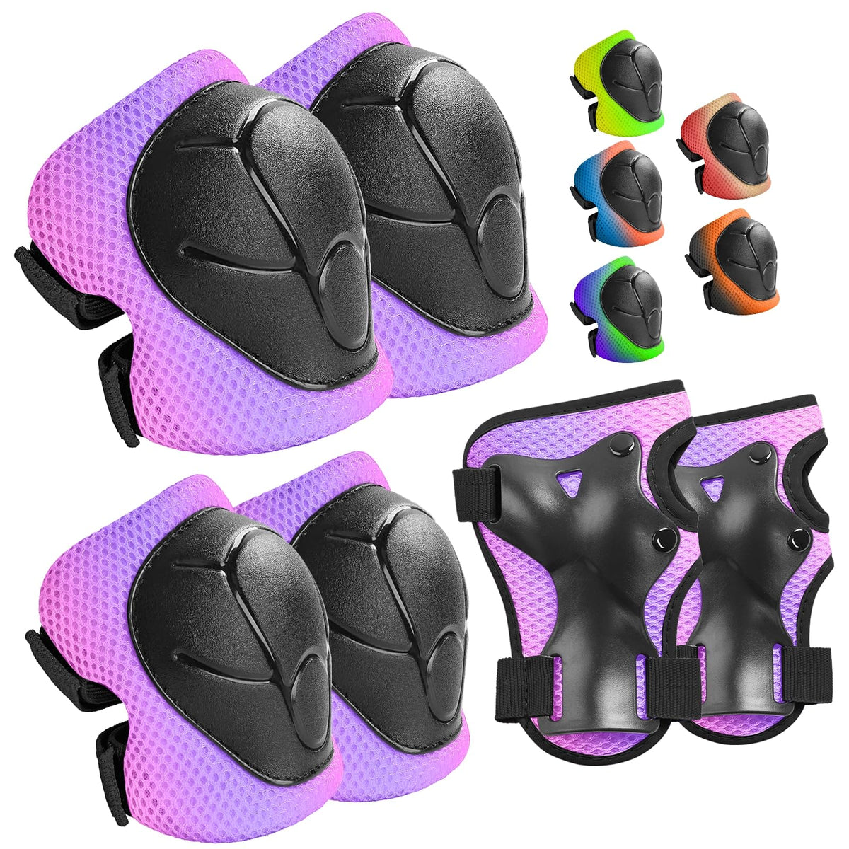 Wemfg Kids Protective Gear Set Knee Pads for Kids 3-14 Years Toddler Knee and Elbow Pads with Wrist Guards 3 in 1 for Skating Cycling Bike Rollerblading Scooter