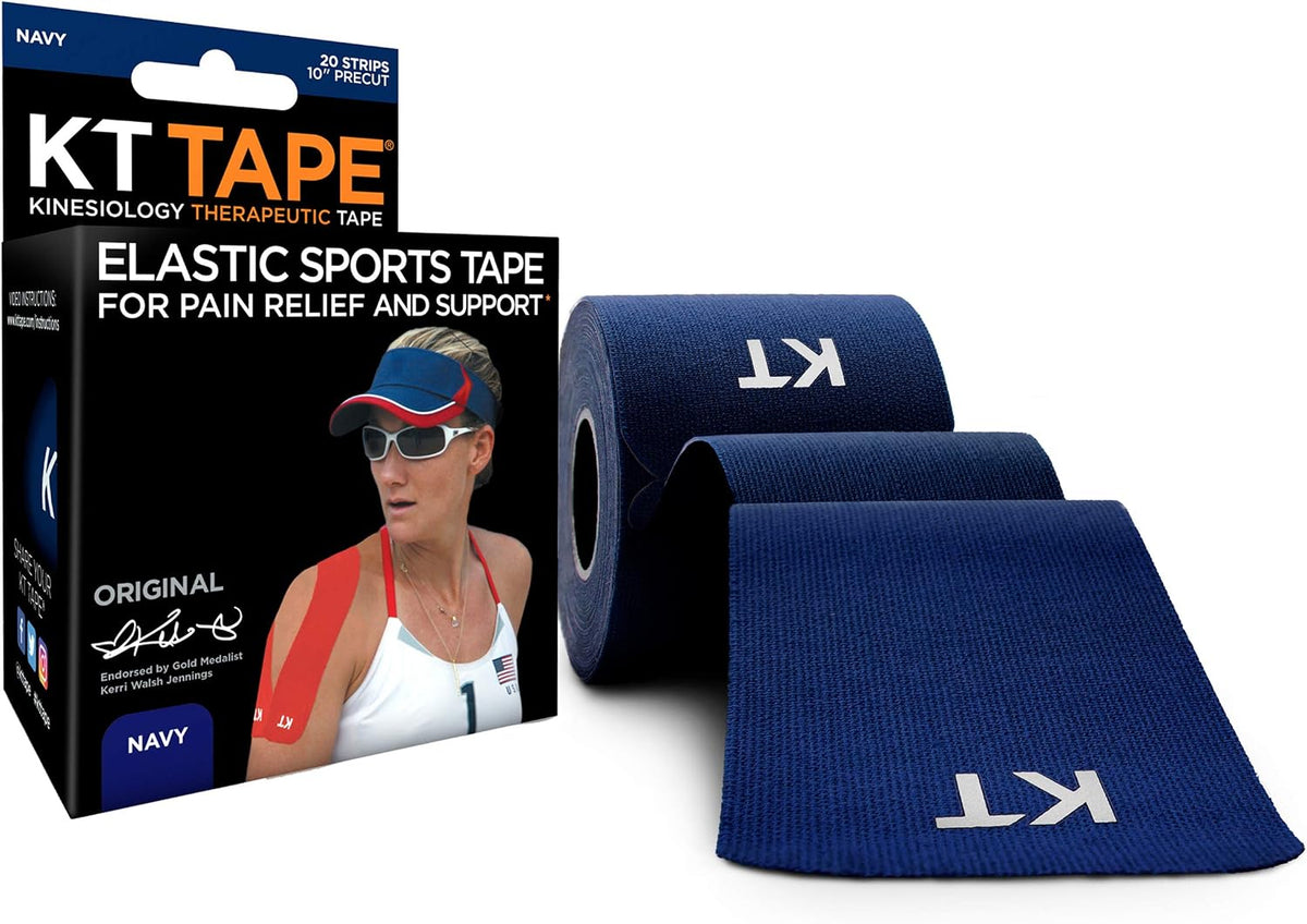KT Tape, Original Cotton, Elastic Kinesiology Athletic Tape, 20 Count, 10” Precut Strips, Purple