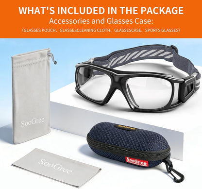 SooGree Sport Glasses for Men Women Basketball Football Sport Goggles Anti Fog Shock Collision Wearable Glasses