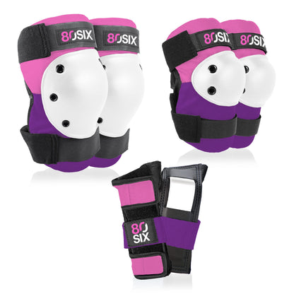 80SIX Multi-Sport Pad Set– Protective Gear for Skateboarding, Biking, Roller Skating, and Scooter
