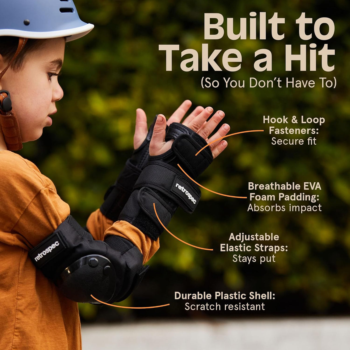 Retrospec Knee Pads, Elbow Pads & Wrist Guards for Men, Women & Kids - Protective Gear for Skateboarding, Roller Skate, Rollerblade, BMX & Scooter - Multi Sport Pad Set