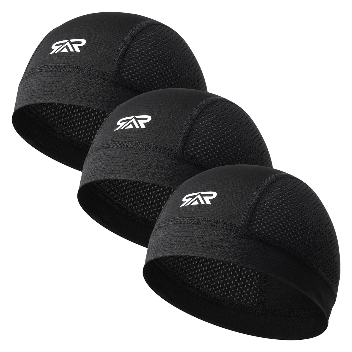 3-Pack Breathable Mesh Skull Cap Sweat Control Helmet Liner