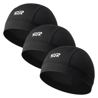 3-Pack Breathable Mesh Skull Cap Sweat Control Helmet Liner