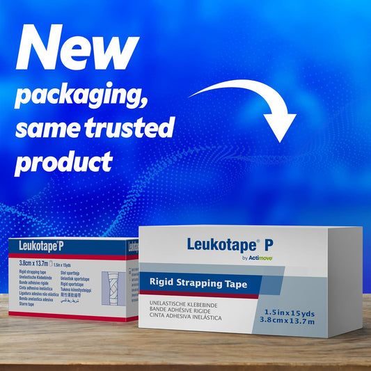 Leukotape P Adhesive Strapping Tape – for Sports Injuries, Strains and Sprains - 1.5 in x 15 yds, Tan, (1 Roll)