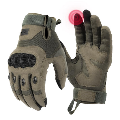 KEMIMOTO Tactical Gloves for Men, Touchscreen Motorcycle Gloves with Hard Shell & Palm Padding for Sports Motorcycle Cycling Tactical Airsoft Paintball Hunting Hiking Camping Climbing