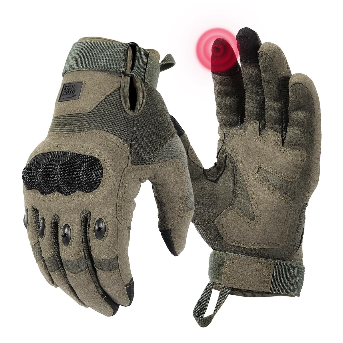 KEMIMOTO Tactical Gloves for Men, Touchscreen Motorcycle Gloves with Hard Shell & Palm Padding for Sports Motorcycle Cycling Tactical Airsoft Paintball Hunting Hiking Camping Climbing