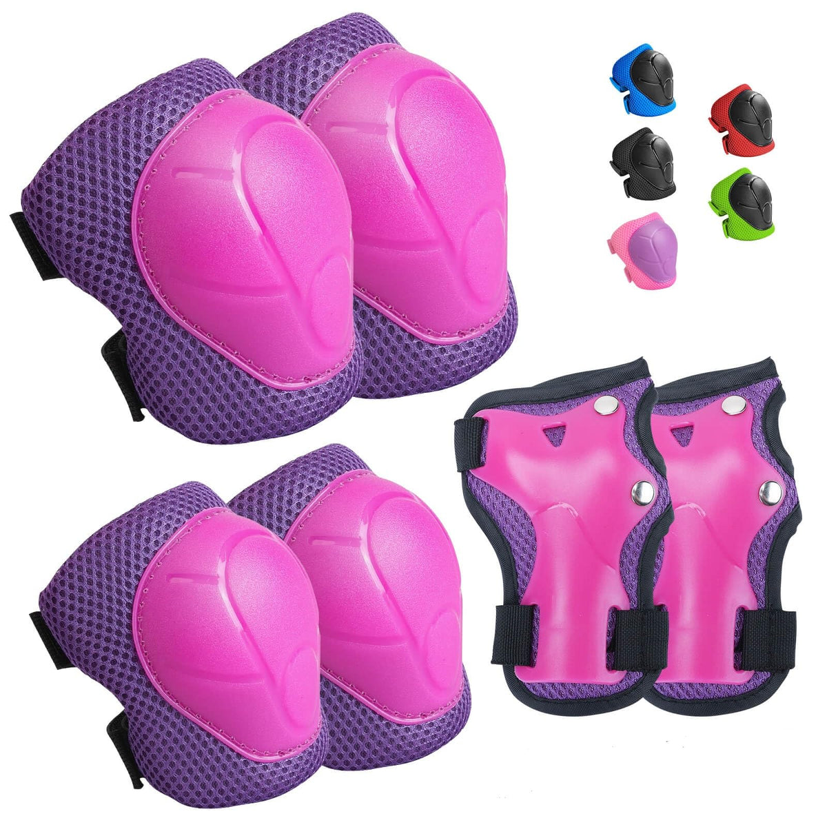 Wemfg Kids Protective Gear Set Knee Pads for Kids 3-14 Years Toddler Knee and Elbow Pads with Wrist Guards 3 in 1 for Skating Cycling Bike Rollerblading Scooter