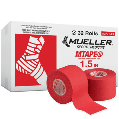 Mueller Sports Medicine MTape Rolls Team Pack, Quality Athletic Tape, Easy to Tear for Fast & Effective Taping, 1.5" x 10 Yards Per Roll, 32 Rolls