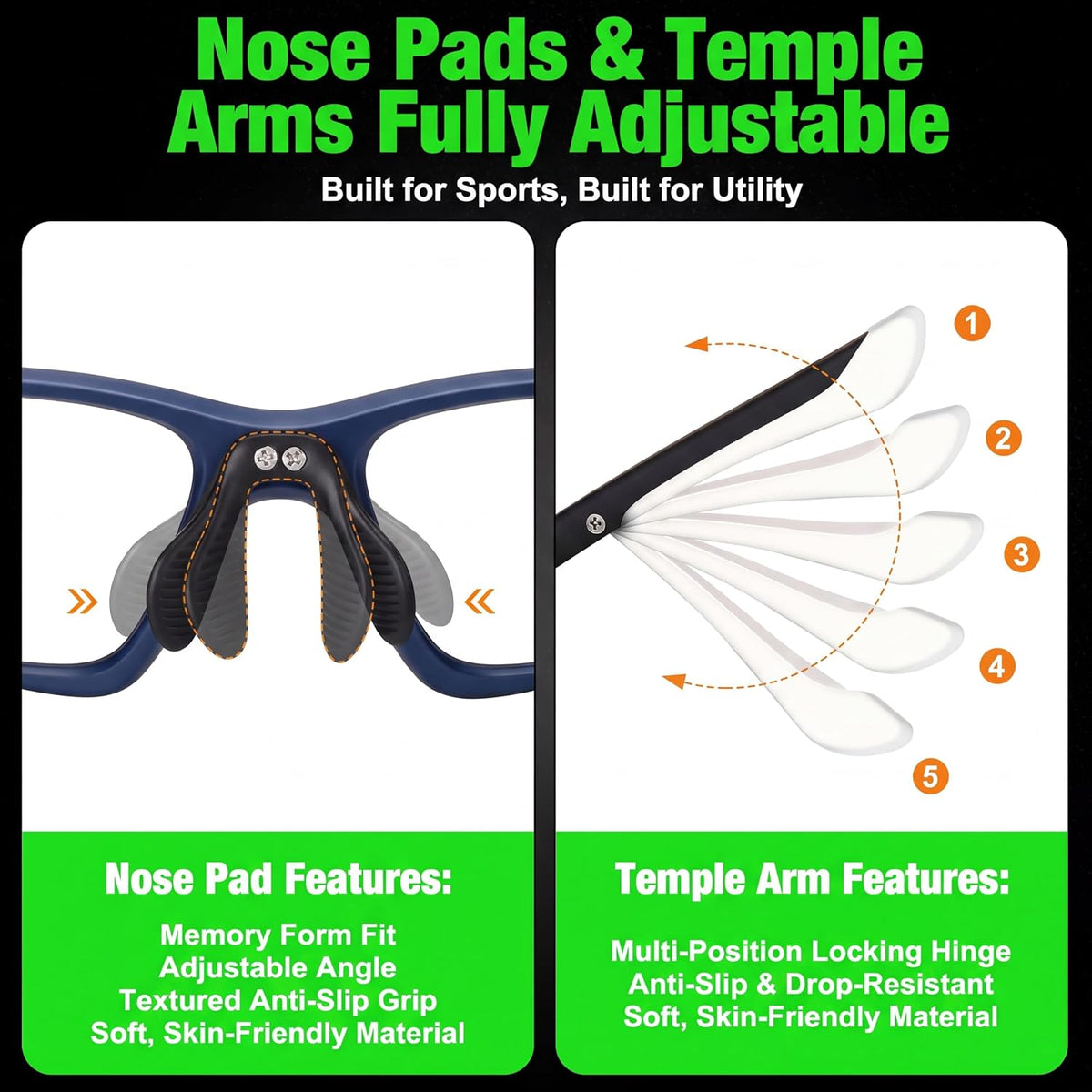 Tallew Lensless Glasses Compatible with Pickleball Eye Protection
