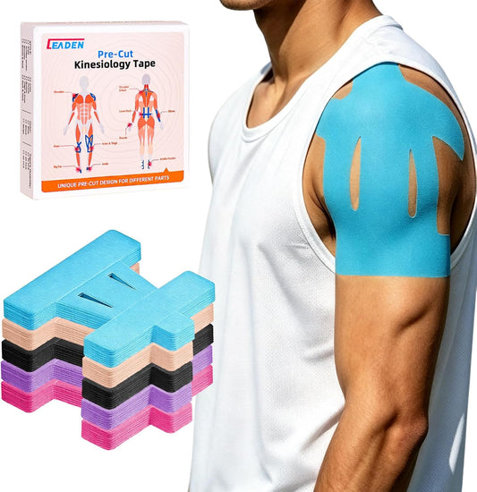 Precut Kinesiology Tape for Shoulder, 10 Pcs, Blue
