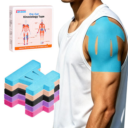 Precut Kinesiology Tape for Shoulder, 10 Pcs, Blue