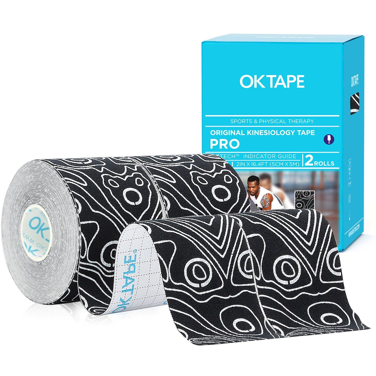 OK TAPE PRO Kinesiology Tape Uncut Roll Bulk, Elastic Physical Therapy Tape