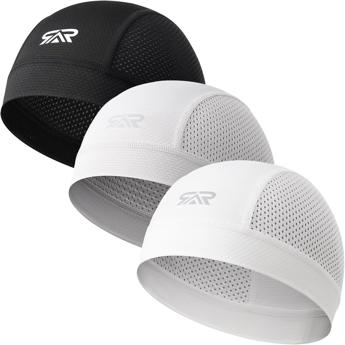 3-Pack Breathable Mesh Skull Cap Sweat Control Helmet Liner