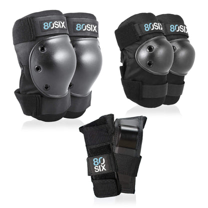 80SIX Multi-Sport Pad Set– Protective Gear for Skateboarding, Biking, Roller Skating, and Scooter
