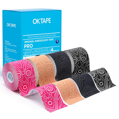 OK TAPE PRO Kinesiology Tape Uncut Roll Bulk, Elastic Physical Therapy Tape