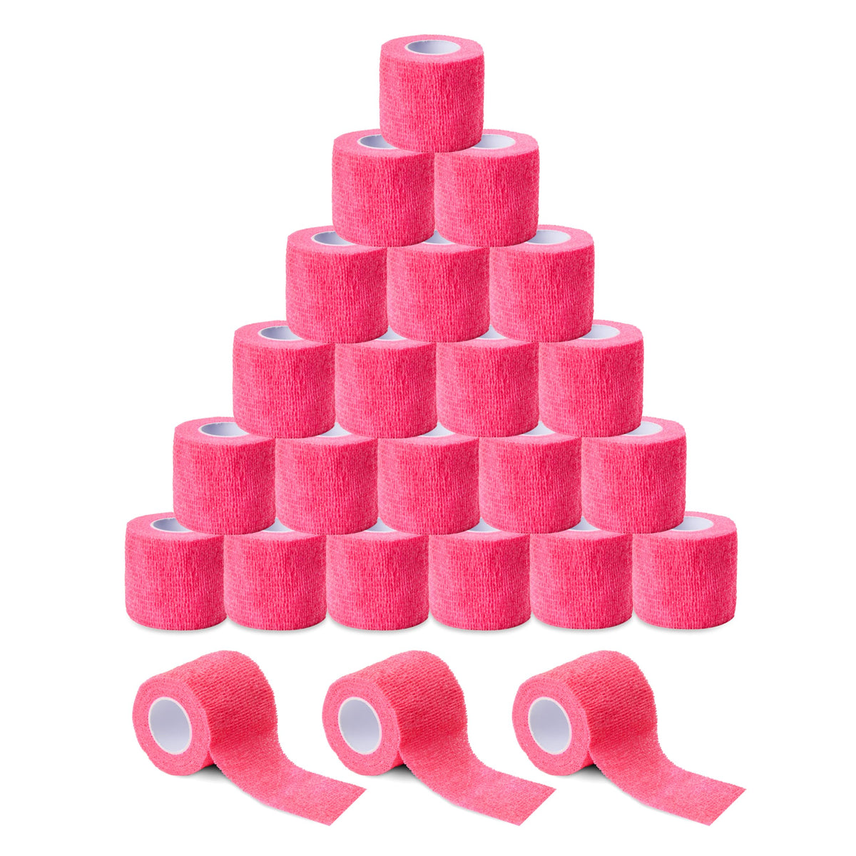 Sensi Wrap Grip Cover Sports Self Bandage Rolls 2-inch x 5-Yards 24pcs (Black)