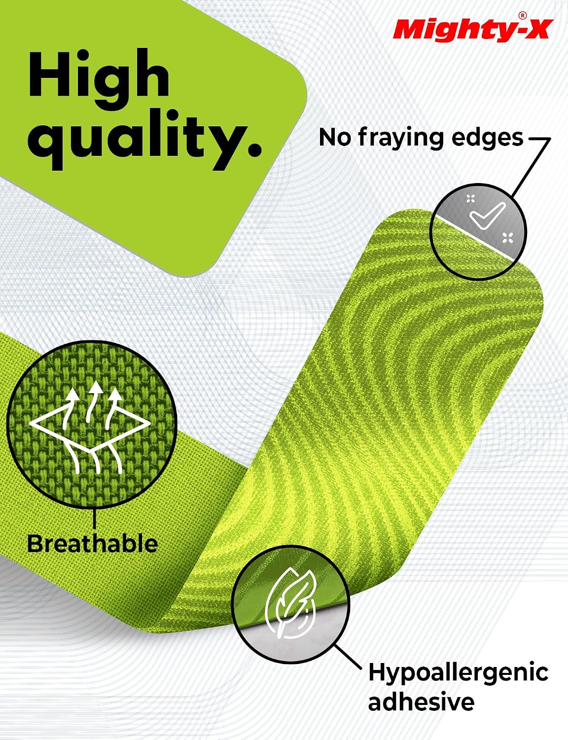 Waterproof Kinesiology Tape - 3 Rolls - Knee Support & Muscle Pain Relief - 16.4 ft Uncut Sports Kinetic Tape for Joint Stability - 50 Instructional Videos