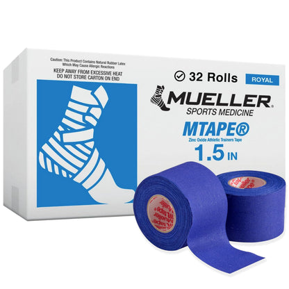 Mueller Sports Medicine MTape Rolls Team Pack, Quality Athletic Tape, Easy to Tear for Fast & Effective Taping, 1.5" x 10 Yards Per Roll, 32 Rolls