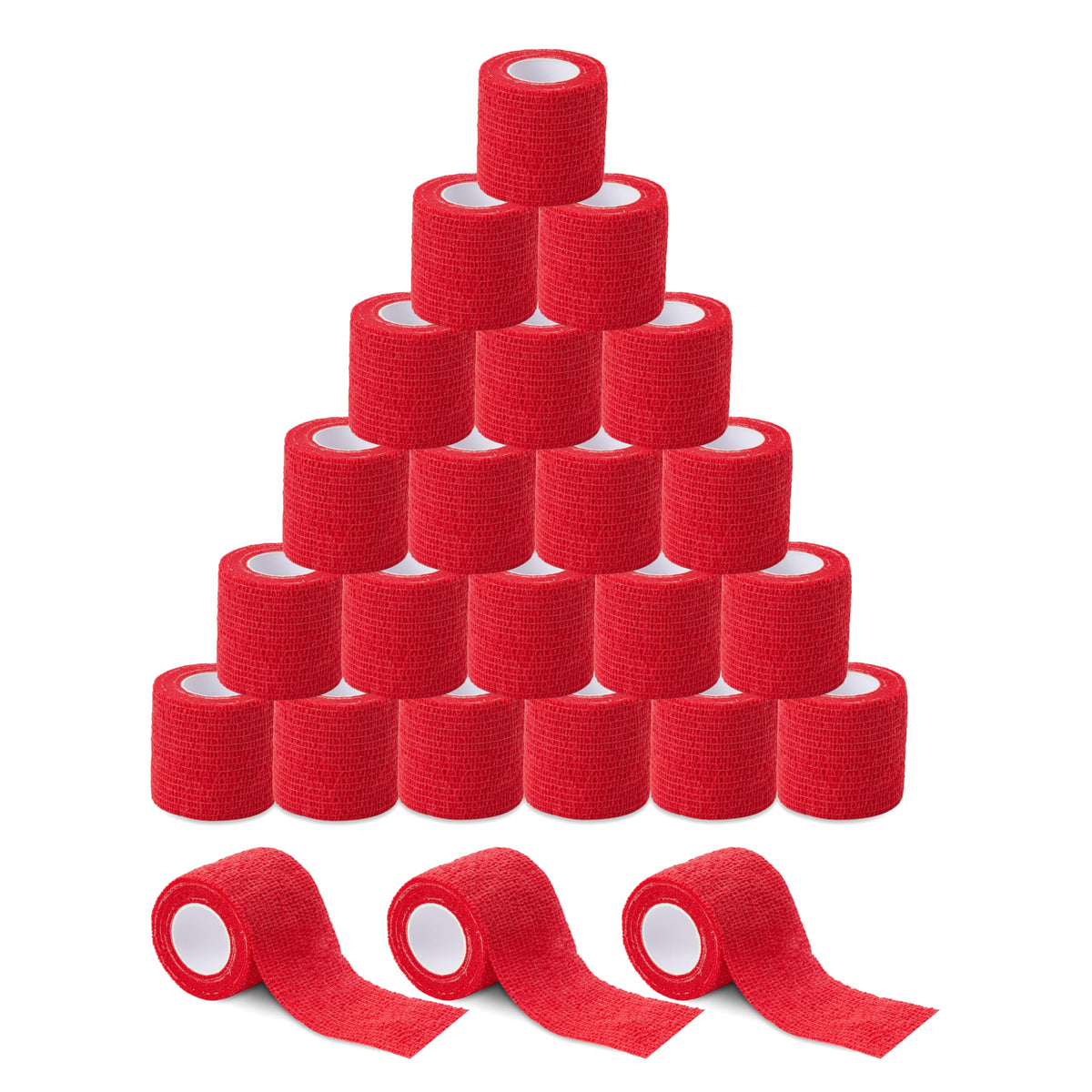 Sensi Wrap Grip Cover Sports Self Bandage Rolls 2-inch x 5-Yards 24pcs (Black)