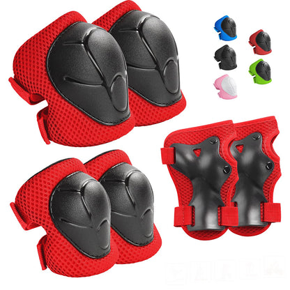 Wemfg Kids Protective Gear Set Knee Pads for Kids 3-14 Years Toddler Knee and Elbow Pads with Wrist Guards 3 in 1 for Skating Cycling Bike Rollerblading Scooter