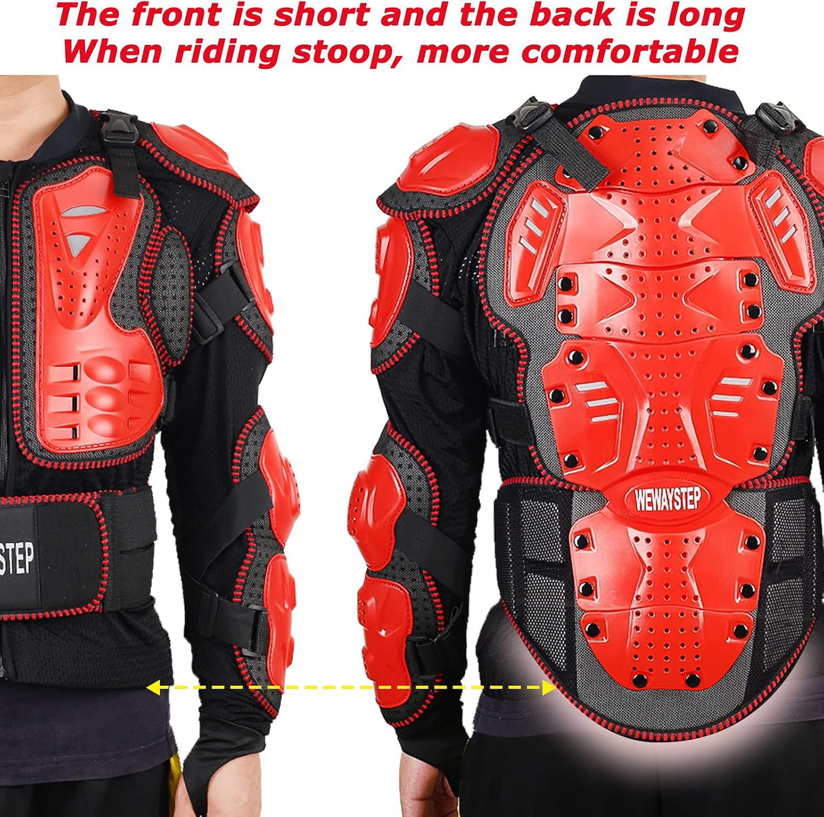 Motorcycle Body Armor Jacket with Chest Spine Protection