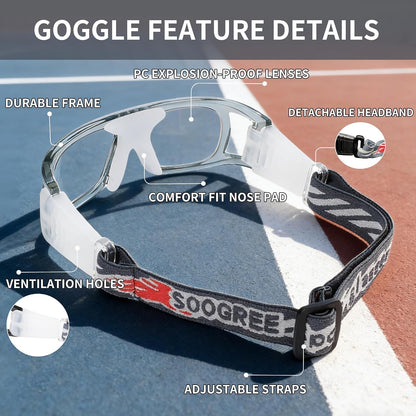 "N/A" Basketball Sports Goggles Men Racquetball Soccer Football Eyewear Protective Glasses Shock Collision Lens Replaceable