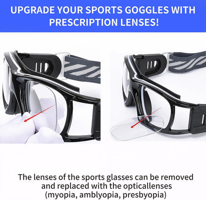 "N/A" Basketball Sports Goggles Men Racquetball Soccer Football Eyewear Protective Glasses Shock Collision Lens Replaceable