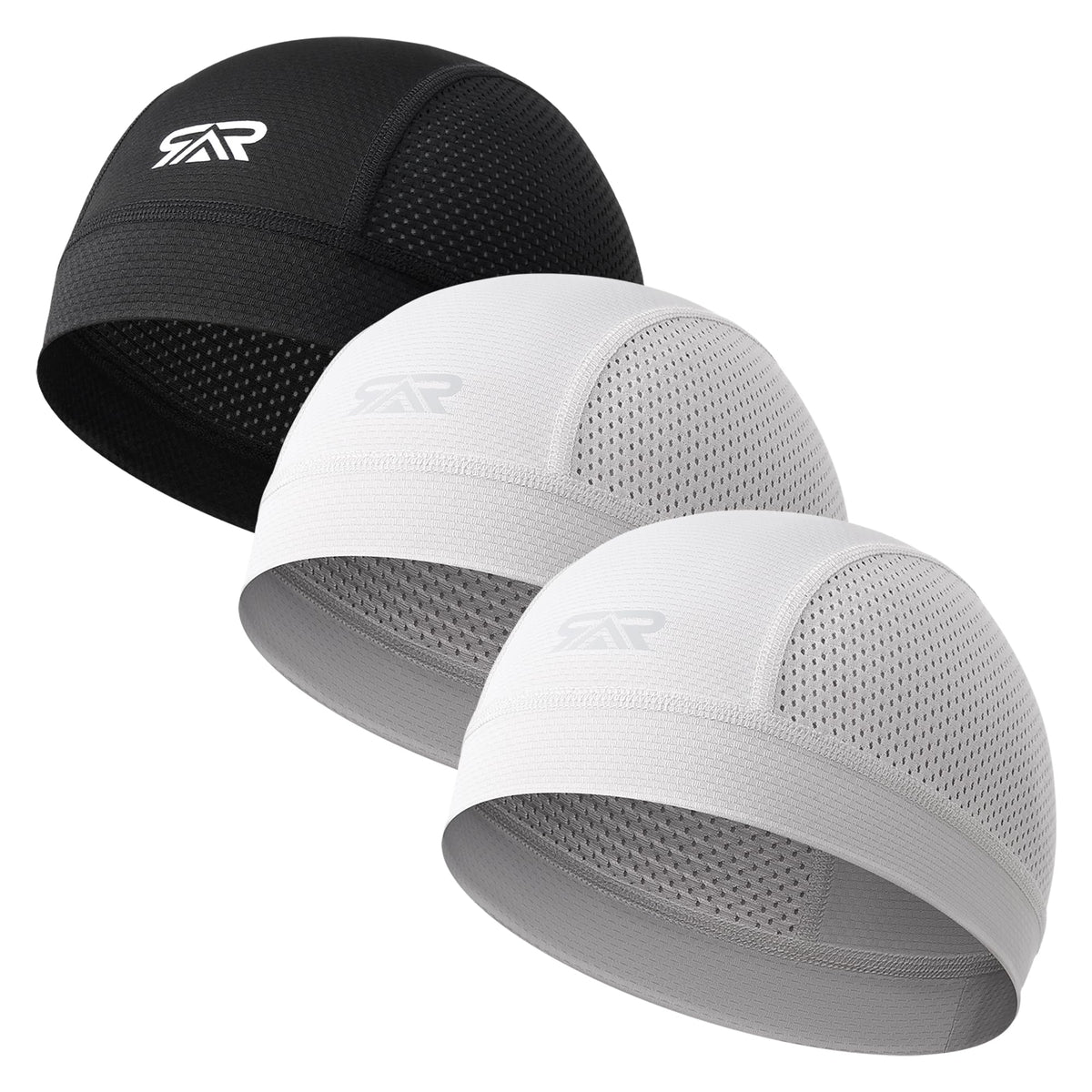 3-Pack Breathable Mesh Skull Cap Sweat Control Helmet Liner