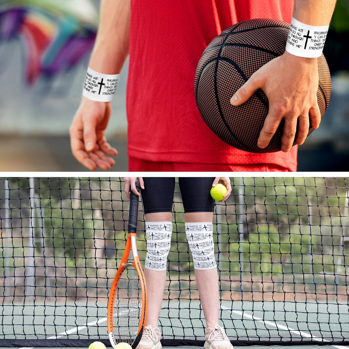 5Pcs Christian Athletic Tape 2in x 23ft Cotton Zinc Oxide Sport Faith Cross Sports Wristbands Religious Bible Verse Wrist Tape for Football Baseball Athlete Gymnastic Boxing First Aid Injury Wrap