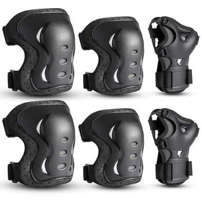 Kids Youth Adult Protective Gear Set Adjustable Knee Elbow Wrist Guards
