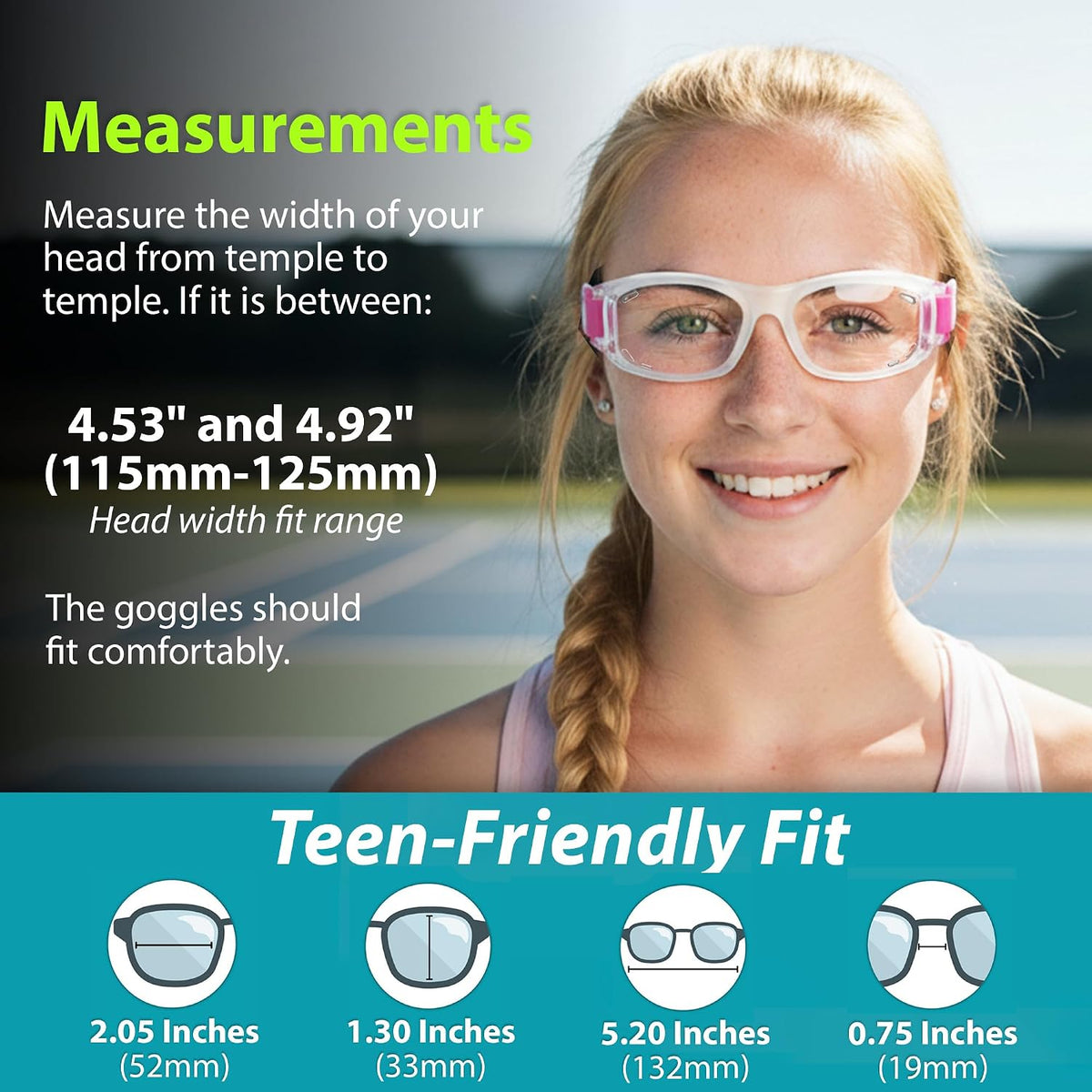 BLUE CUT Youth/Teen Sports Goggles for Basketball Soccer & Pickleball-Protective Eyewear for Boys&Girls