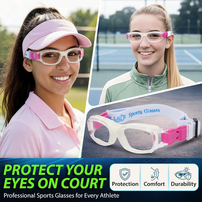 BLUE CUT Youth/Teen Sports Goggles for Basketball Soccer & Pickleball-Protective Eyewear for Boys&Girls