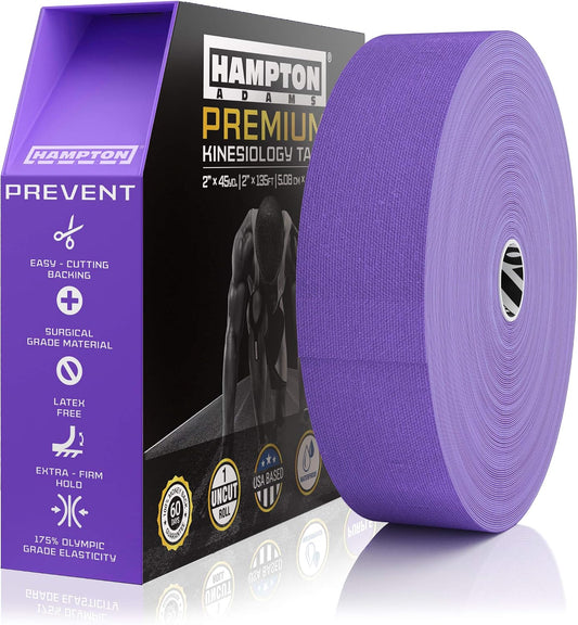 Hampton Adams Kinesiology Tape, Uncut Roll, Waterproof Muscle Support
