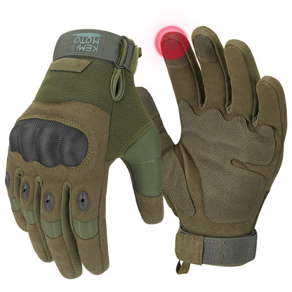 KEMIMOTO Tactical Gloves for Men, Touchscreen Motorcycle Gloves with Hard Shell & Palm Padding for Sports Motorcycle Cycling Tactical Airsoft Paintball Hunting Hiking Camping Climbing